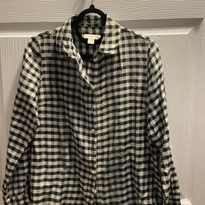 Coldwater Creek Black and White Plaid Shirt
